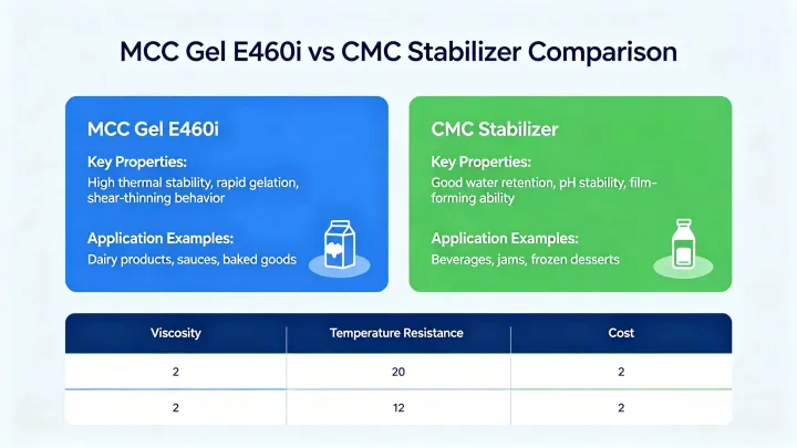 MCC Gel vs CMC stabilizer comparison