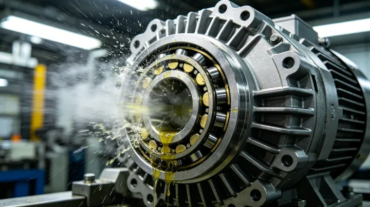 Electric vehicle high-speed motor bearing lubricated with lithium 12-HSA grease