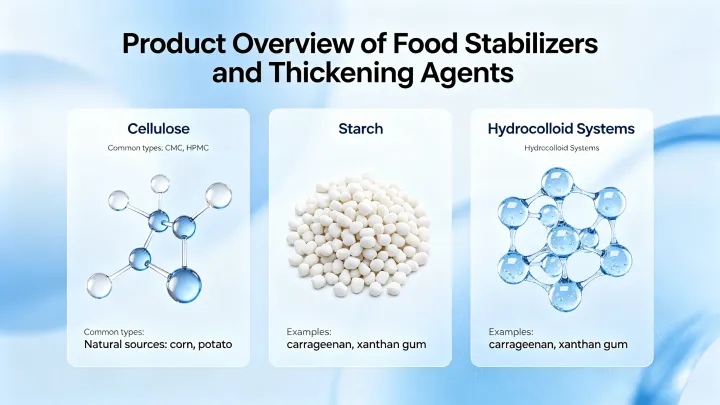Food stabilizers and thickening agents product overview cellulose starch hydrocolloid systems
