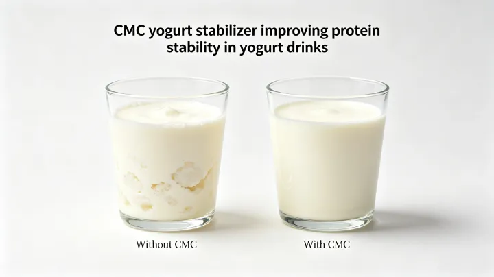 CMC yogurt drink stabilizer preventing protein aggregation in acidified dairy systems