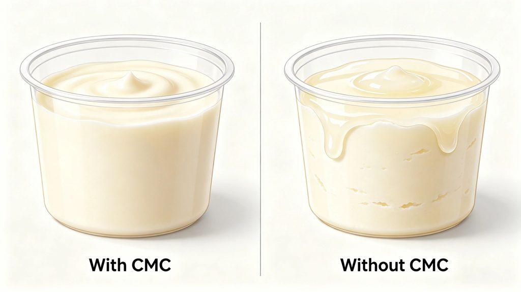 Microstructure of yogurt gel network showing water retention and protein matrix stability