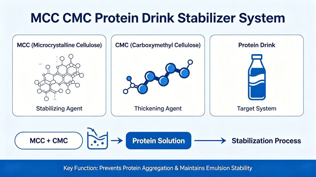 protein drink stabilizer MCC CMC system