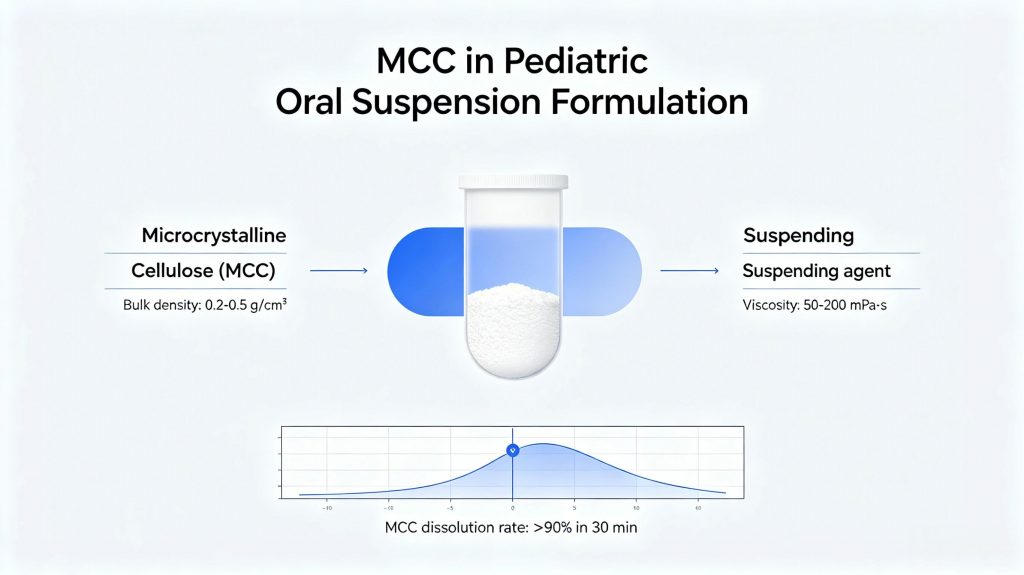 MCC in pediatric oral suspension formulation