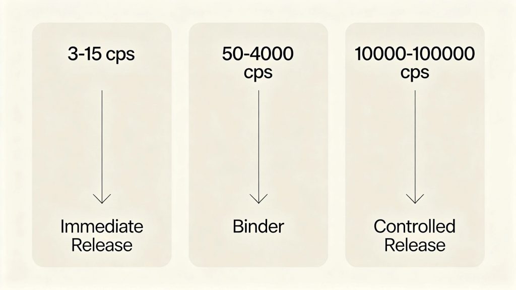 HPMC viscosity grades for direct compression tablets