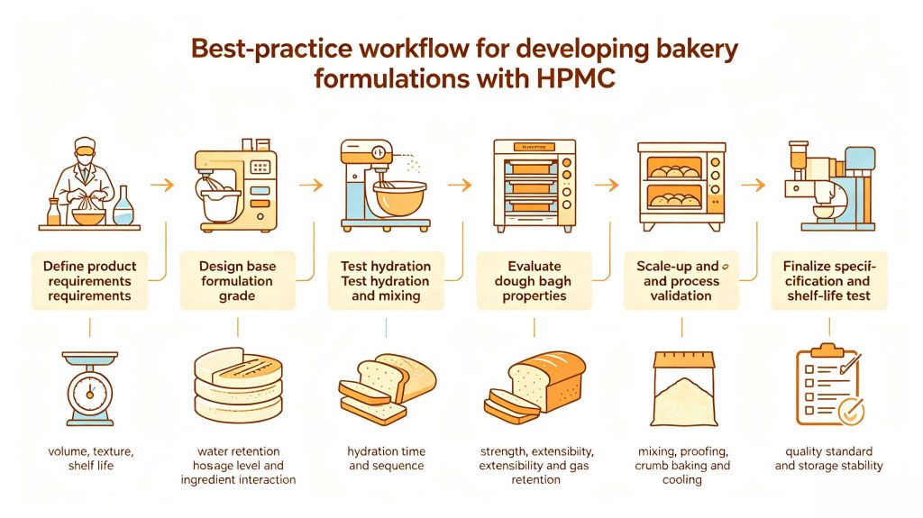Bakery formulation workflow using HPMC