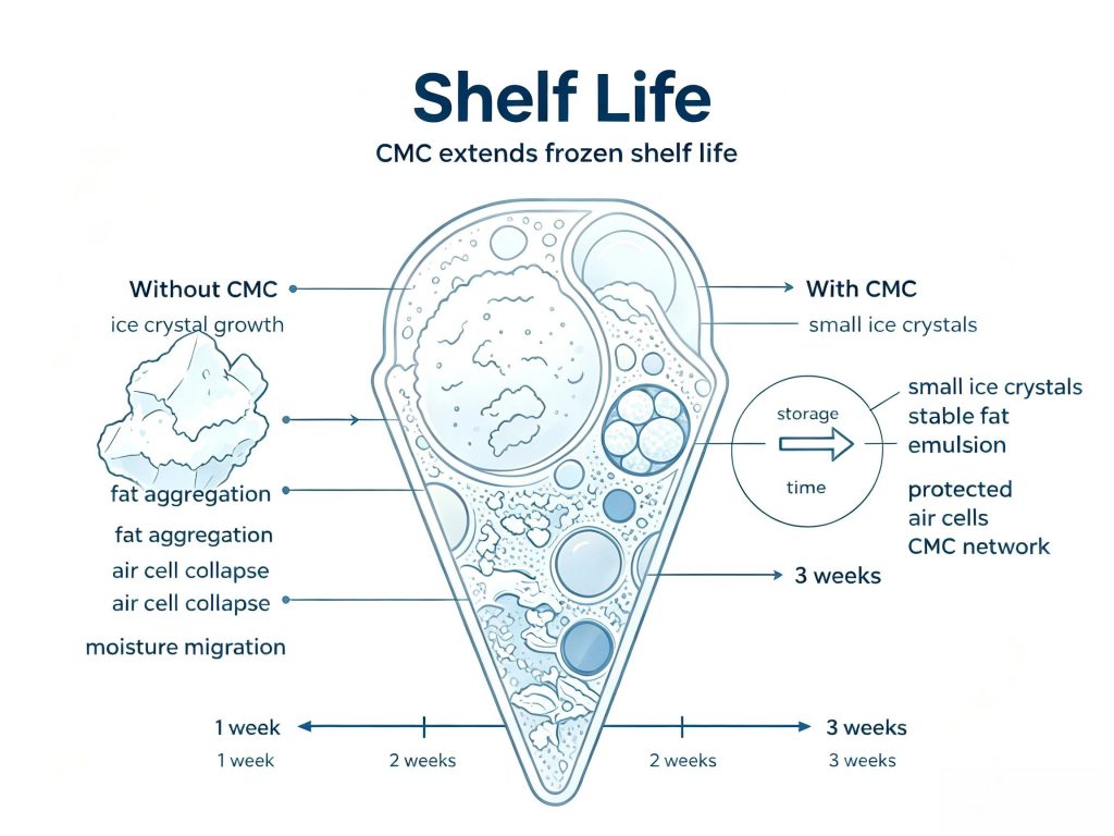 CMC extends frozen shelf life