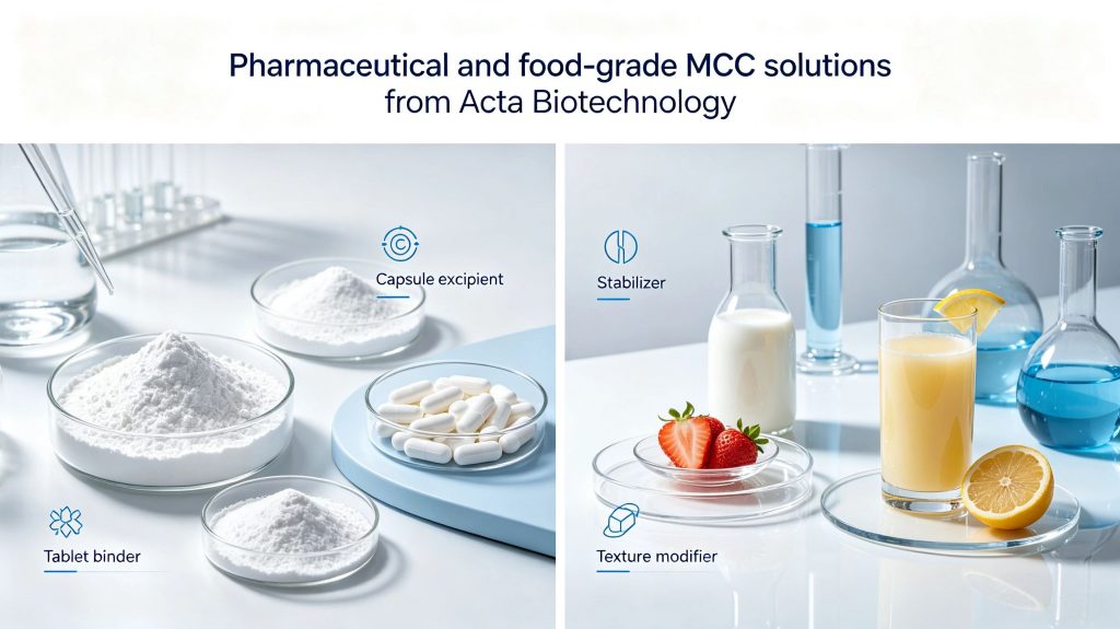 Food-grade MCC for protein drinks supplied by Acta Biotechnology