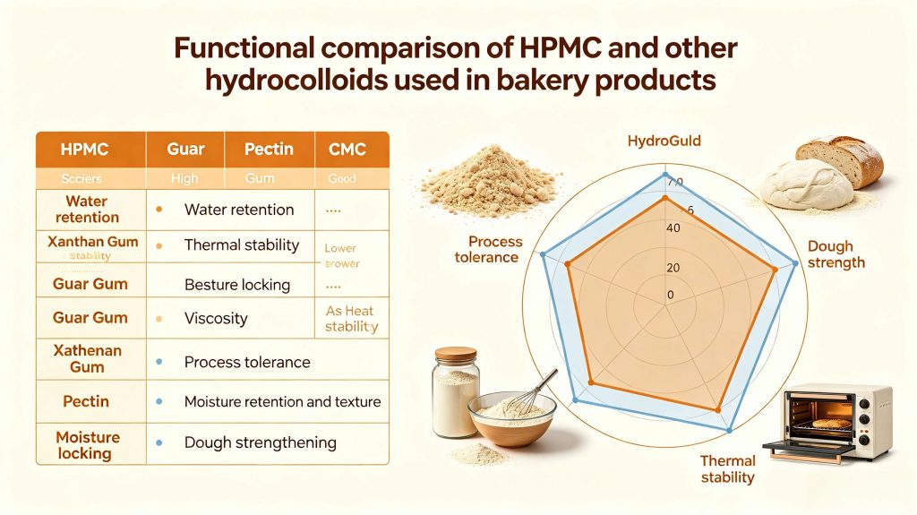 Comparison of bakery hydrocolloids