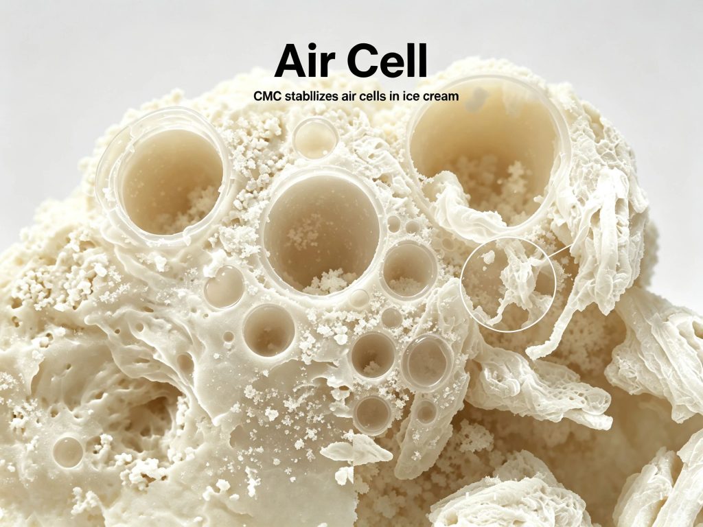 CMC stabilizes air cells in ice cream