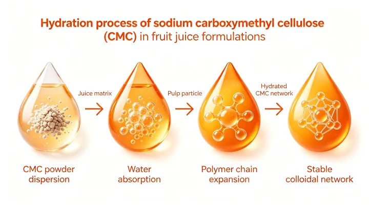 Hydration process of sodium carboxymethyl cellulose