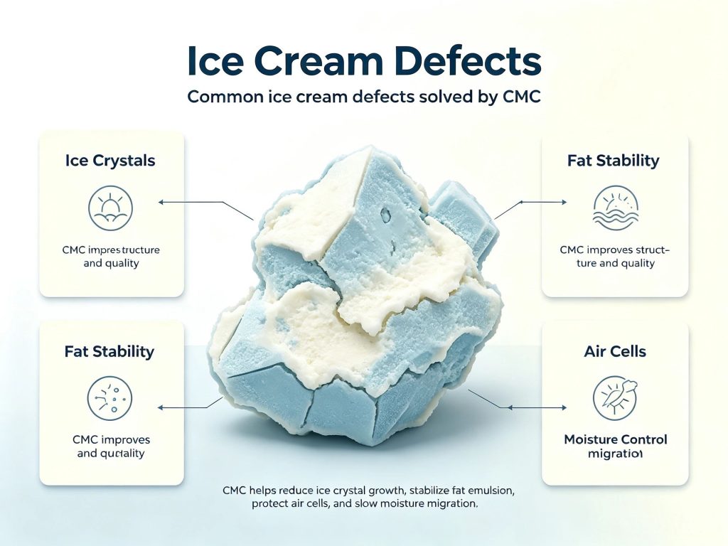 Common ice cream defects solved by CMC