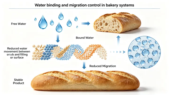 Water binding mechanism of colloidal cellulose