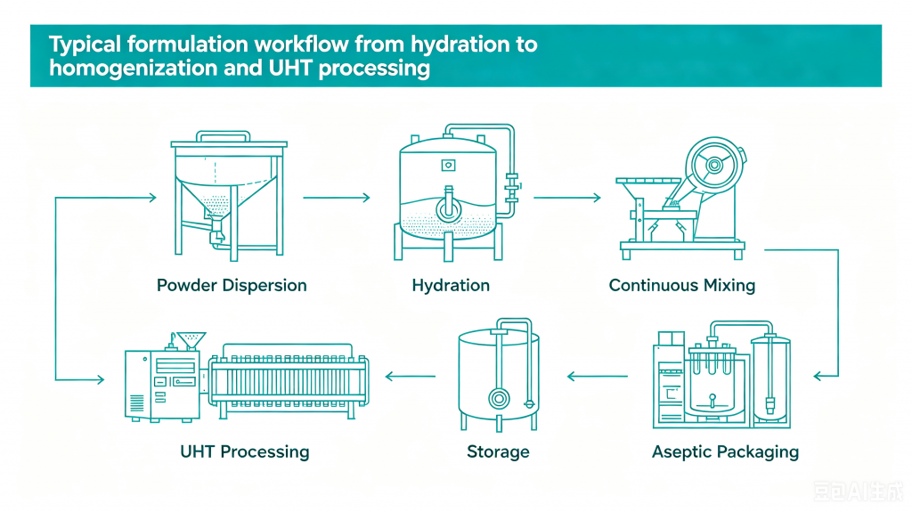 Protein drink formulation process using MCC