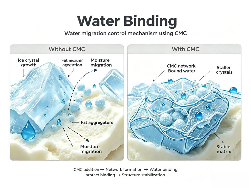 Water migration control mechanism using CMC
