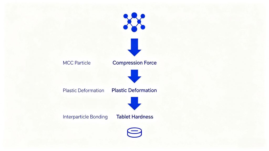 How MCC improves tablet hardness through plastic deformation