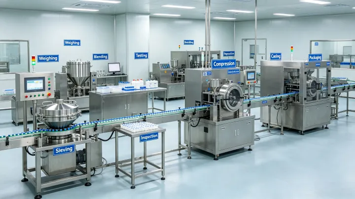 Direct compression tablet manufacturing process using pharmaceutical excipients
