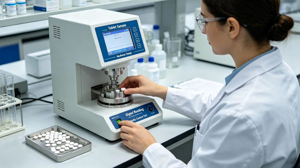 Tablet hardness testing during pharmaceutical formulation development