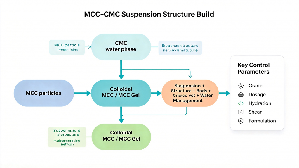 MCC and CMC stabilizer system for ice cream suspension and structure