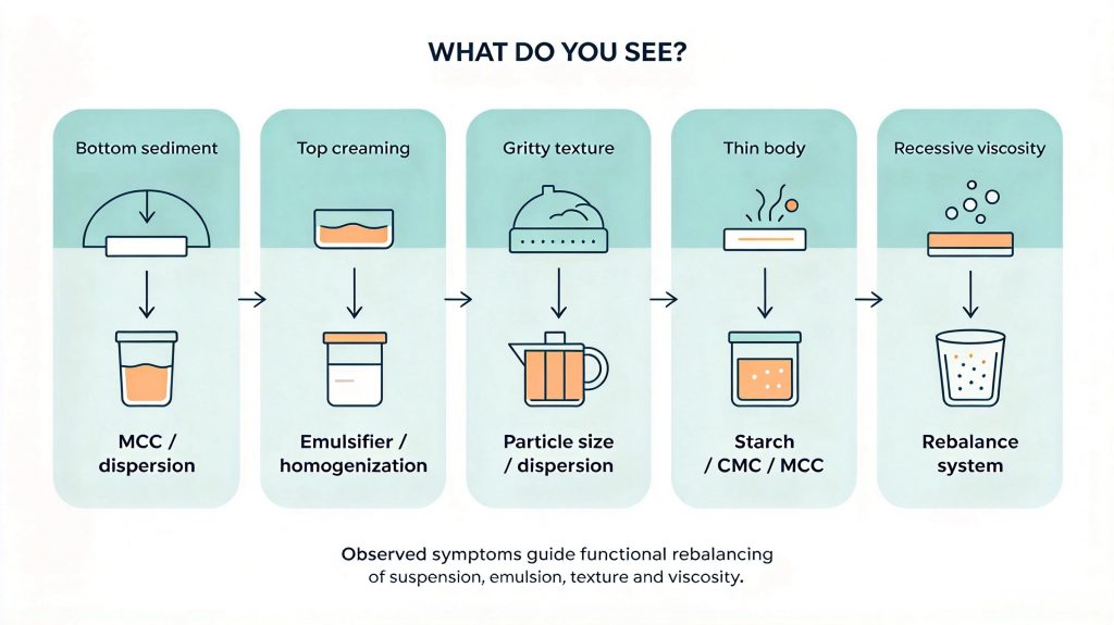 Oat beverage stabilizer decision matrix for sedimentation and creaming