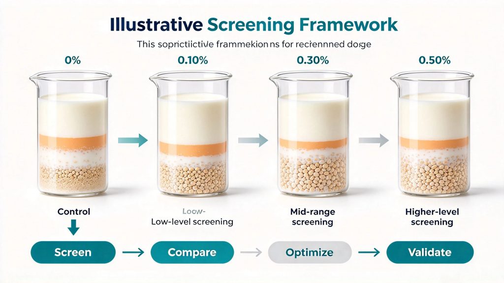 Illustrative MCC screening levels from control to higher concentration